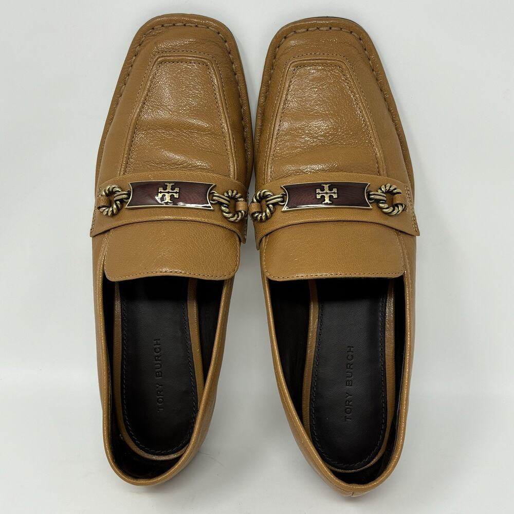Tory Burch Perrine Loafers Size 7 Brown Horsebit Caramel Preppy Fits Like 8 Read - Picture 5 of 10